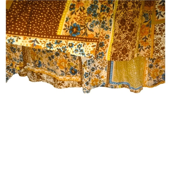 Olivaceous Boho Mixed Pattern Tassle - Tie Blouse NWOT SMALL - Picture 4 of 5